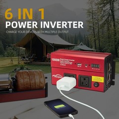 1000W Inverter for 6-in-1 Car Power Inverters,12v DC to 110v AC Converter