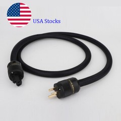 Audiophile Silver Plated HIFI Audio US AC Power Cable Pure Copper Power Cord