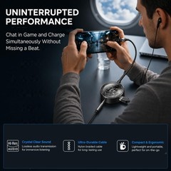 USB C to 3.5mm Audio Adapter with Charging, 2-in-1 PD Fast Charging
