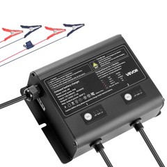 VEVOR 2-Bank 5A 12V Smart Marine Battery Charger Onboard IP68 Waterproof Boat RV