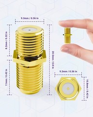 Compact Female Coaxial Connector Extender – 2-Pack for Home Entertainment