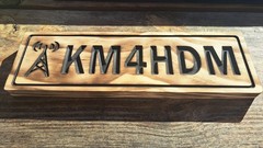 Carved Painted Burned Wood Callsign Plaque Wall Hanging Sign Ham/Amateur Radio