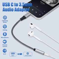 USB Type C Male to 3.5mm TRRS Female Headphone Jack Adapter 2 Pack, USB C to …