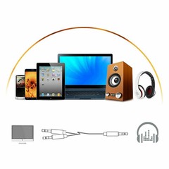 5ft 3.5mm Audio AUX 1/8″Stereo to 2 RCA Male Y Cable Adapter Cord MP3 iPod Phone