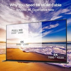 Braided 8K HDMI 2.1 Cable 2M 48Gbps 3D Ultra HD 1440P For PS5 PS4 Xbox TV Box PC
