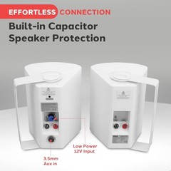 Pyle PDWR61BTWT 6.5″ Indoor Outdoor Waterproof Bluetooth Speaker System White