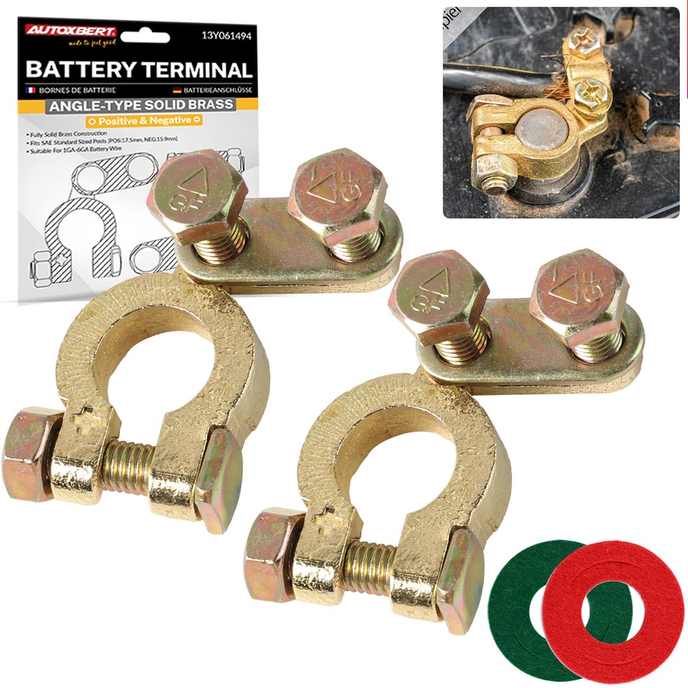 Top Post Angle Type Brass Car Battery Terminal Pole Connector Clamp Disconnect