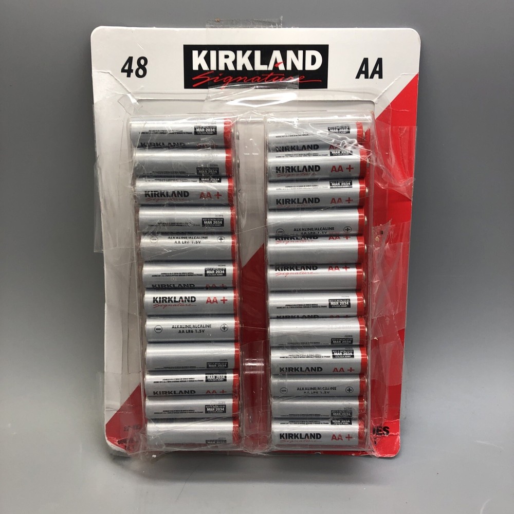 Kirkland Signature Alkaline AA Plus Batteries, 48 PK Exp 2035 Repackaged in box