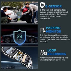 360° 4 Channel 1080P HD Car Dash Cam Front and Rear Inside Left Right + Camera