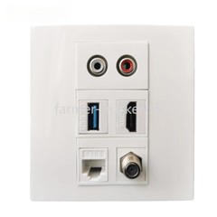 Audio Sound Plug Female USB3.0 HDMI2.0 Pass Through CAT6 RJ45 LAN Socket New