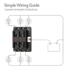6 Way Auto LED Blade Fuse Box Block Holder 12V 24V Car Power Distribution Relay