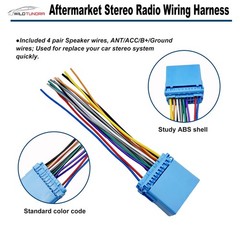 20Pin Car Radio Wiring Harness for Honda 1998-2010 Acura 1999-2008 Aftermarke…