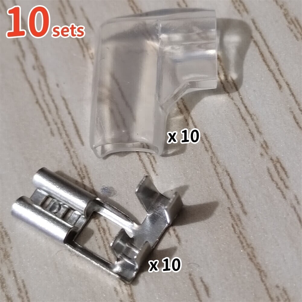 10-200 Set Female 6.3mm Flag Spade Terminal Wire Connector Sleeve Right Angle US
