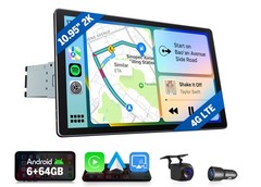10.95″ 2K QLED 6+64 Android 1DIN Car Stereo Head Unit Wireless Apple CarPlay GPS