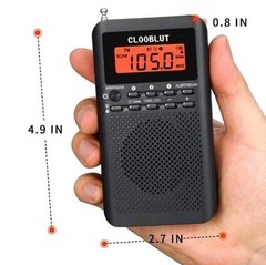 Pocket AM FM Radio Auto-Search Emergency Receiver Battery Operated Portable