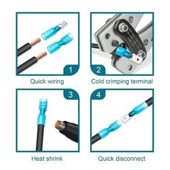 220x Waterproof Heat Shrink Spade Wire Connectors Electrical Crimp Terminals set