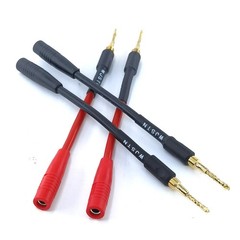 WJSTN-018 Braided Wire Speaker Banana Plugs to 4mm Female Banana Jack Convert…
