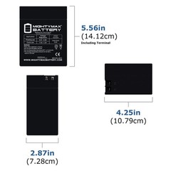 Mighty Max ML14-6 – 6 Volt 14 AH, Fast-on Terminal, Rechargeable SLA AGM Battery