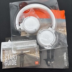 JBL Tune 510BT: Wireless headphones with Purebass sound, White, New Without Box