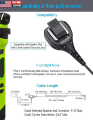 3.5Mm Listen Only Earpiece Compatible with Speaker Mic, Acoustic Tube Receive On
