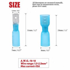 Waterproof Heat Shrink Spade Wire Connectors Electrical Crimp Terminals 50/220X