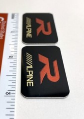 Alpine Car Audio Speaker Badges PAIR Custom Made Aluminum