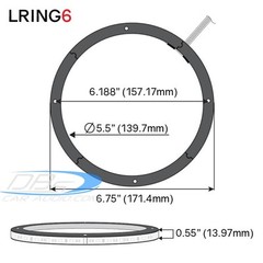 4 DS18 6.5″ Speaker Rings RGB LED LRING6 Clear Plastic Plexiglass 1/2″ Spacer
