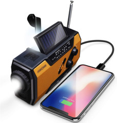 Emergency Solar Hand Crank Weather Radio 10000mah Power Bank Charger Flash Light