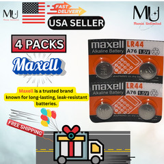 4 PCS LR44 Maxell Fresh Stock A76 L1154 AG13 357 New Alkaline Battery Exp 2030+