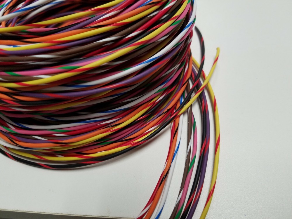 18 AWG TXL HIGH TEMP AUTOMOTIVE POWER WIRE 8 COLORS STRIPED 25 FT EA 200′ LOT B