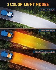 6in LED Light Bar, 50W 2300LM Lens Spot Lights, LED Fog Lights – White&Amber