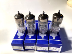 (4) ECC82 1970s Germany Fat Bottle Sturdy Body Wide Support Rod 12AU7 Tube NOS