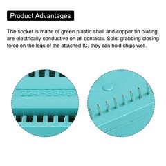 Pack of 4 Universal IC Test ZIF Socket 24 Pin 2.54mm Pitch