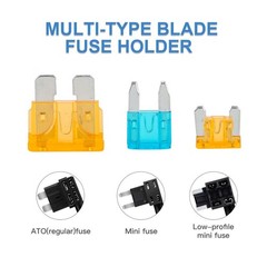 10PC Add-a-Circuit Fuse Tap Adapter Kit w/ Standard & Mini Tap Blade Fuse Holder