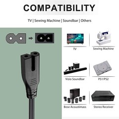 6ft AC Power Cord Cable For Vizio E70-E3 M321I-A2 M322I-B1 2-Prong Wire Lead