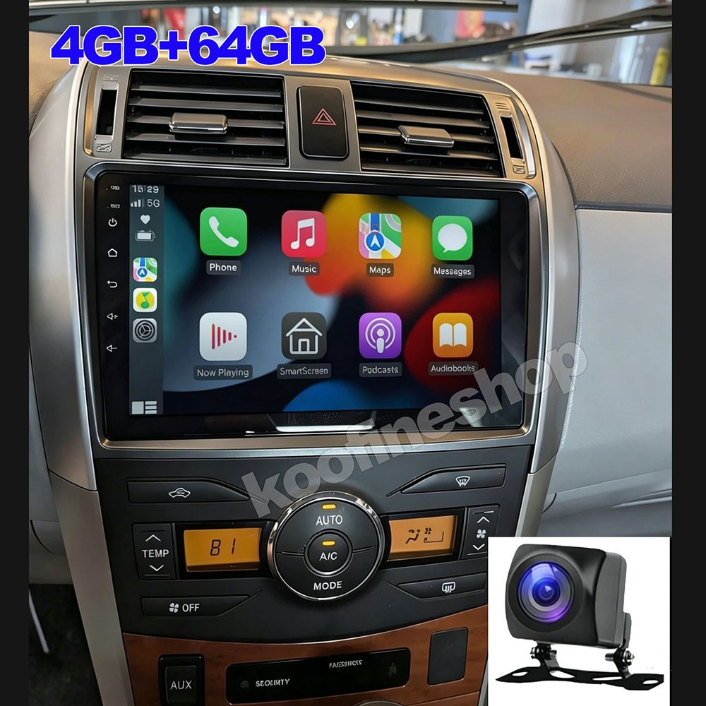 4+64GB Android 15 For Toyota Corolla 2009-2013 Car Stereo Radio CarPlay +Camera