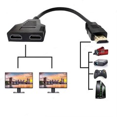 4K HDMI Cable Splitter Adapter 2.0 Converter 1 In 2 Out 1 Male to 2 Female lot
