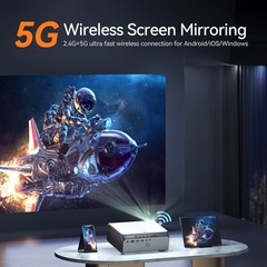 4K Projector Dolby 45000 Lumen LED 1080P 5G WiFi Bluetooth Portable Home Theater