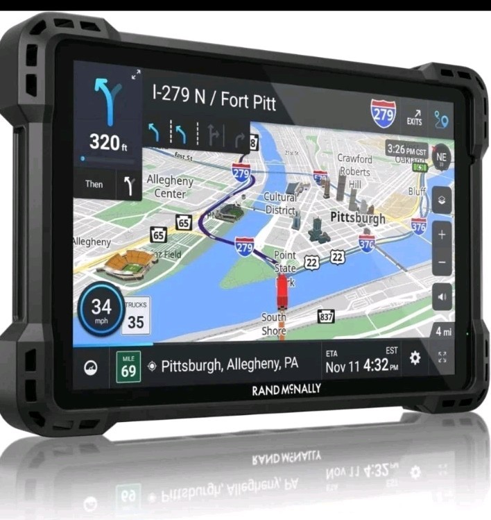 RAND MCNALLY TND 1050 TND1050 10″ TRUCK GPS RECEIVER LIFETIME MAP