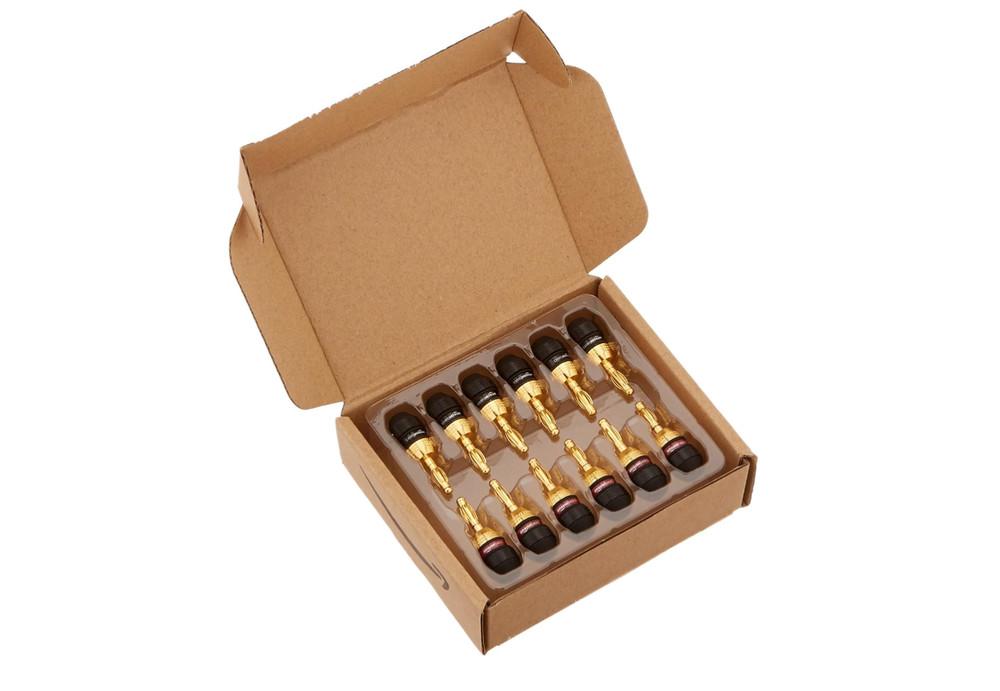 Amazon Basics Banana Plug Deadbolt- 6 Pairs Gold Plated.