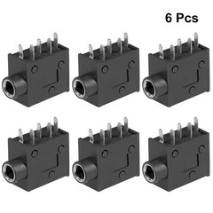 6 Pcs PCB Mount 3.5mm 5 Pin Socket Stereo Jack Video Connector Black PJ325