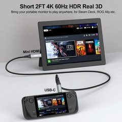 Short USB C to Mini HDMI Cable 2FT(NOT HDMI), 4K@60Hz High Speed Type-C to Mini