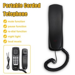 Telephone Desktop Corded Landline Mini Phone For Hotel Office Home Wall Mount US