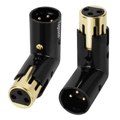Togconn Adjustable 3-PIN Right Angle XLR Adapter 2 Pack, 90 Degree XLR Male/F…