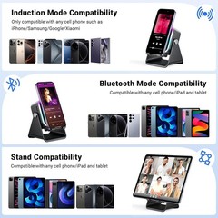 Induction Speaker with Phone Stand 5 in 1 Wireless Induction Bluetooth Audio …
