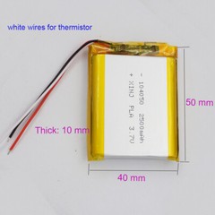 3.7V 2500mAh 9.25Wh Rechargeable Li Battery Lipo JST 3Pin NTC Thermistor 104050