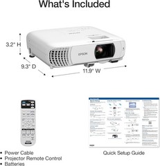 Epson Home Cinema 980 3-Chip 3LCD 1080p Projector 4,000 Lumens Color and White B
