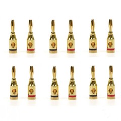 12pcs 24k Gold Plated Musical Speaker Cable Wire Pin Banana Plug Connector B5 US