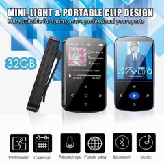MP3 Player 32GB HiFi Lossless Sound Bluetooth Clip Music Voice Recorder FM Radio