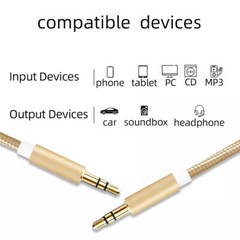 Auxiliary AUX 3.5mm Male to Male Stereo PC Car Phone Audio Cable Cord Plug 1M